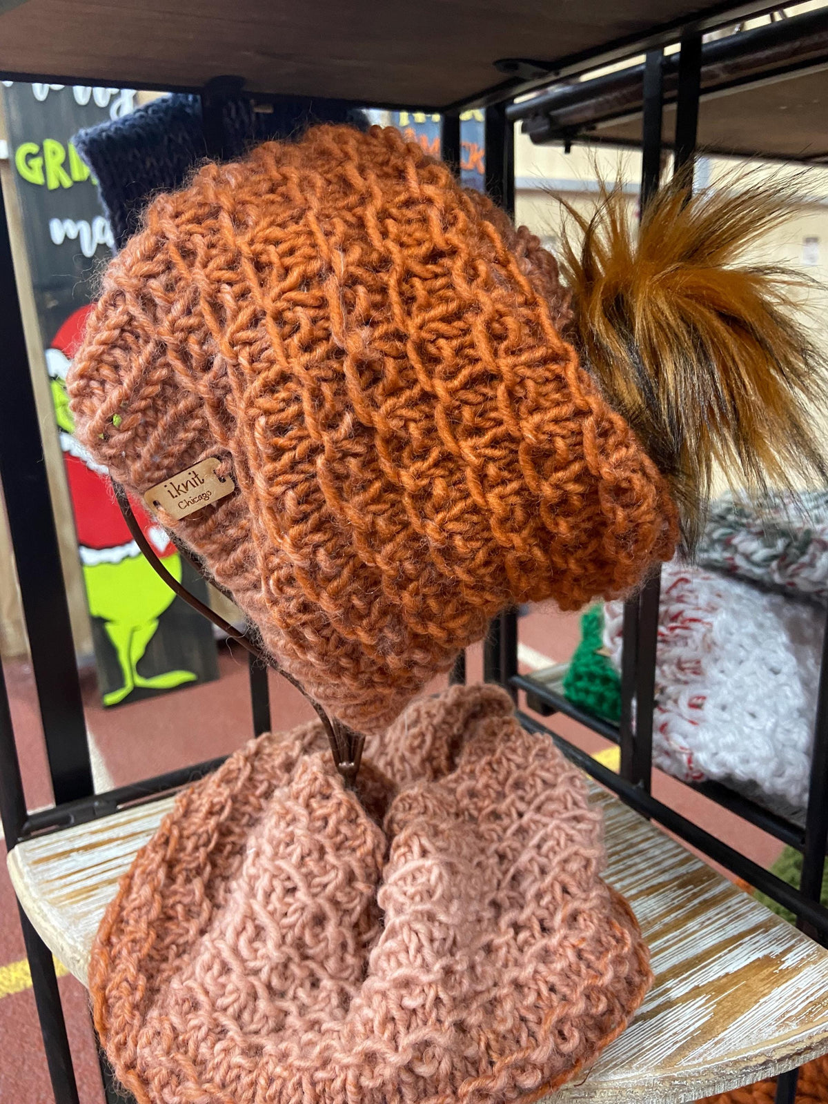 BOURBON Lightweight Knit Beanie and Cowl Set