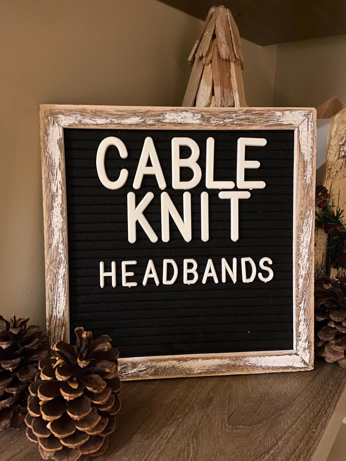RED Cable Knit Headband