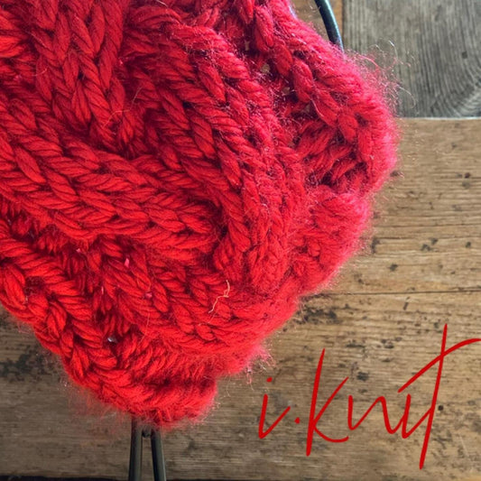 RED Cable Knit Headband