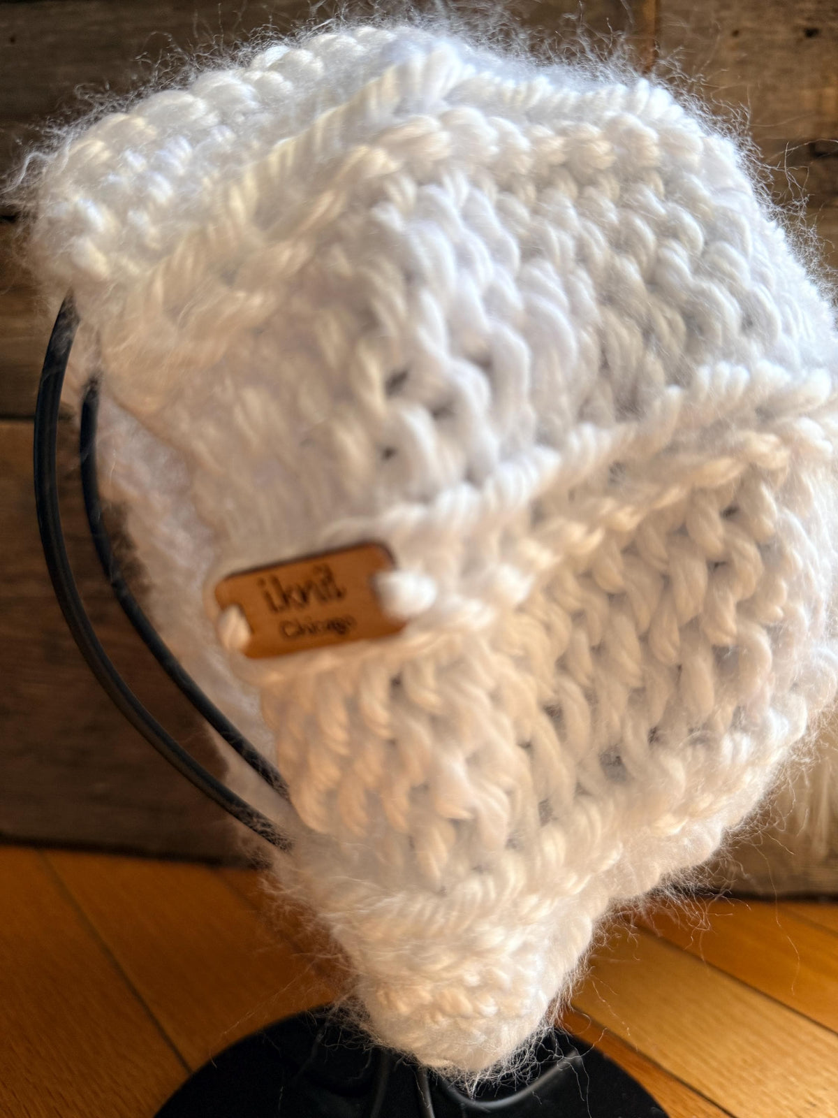 Slouchy WHITE SNOW BUNNY Beanie