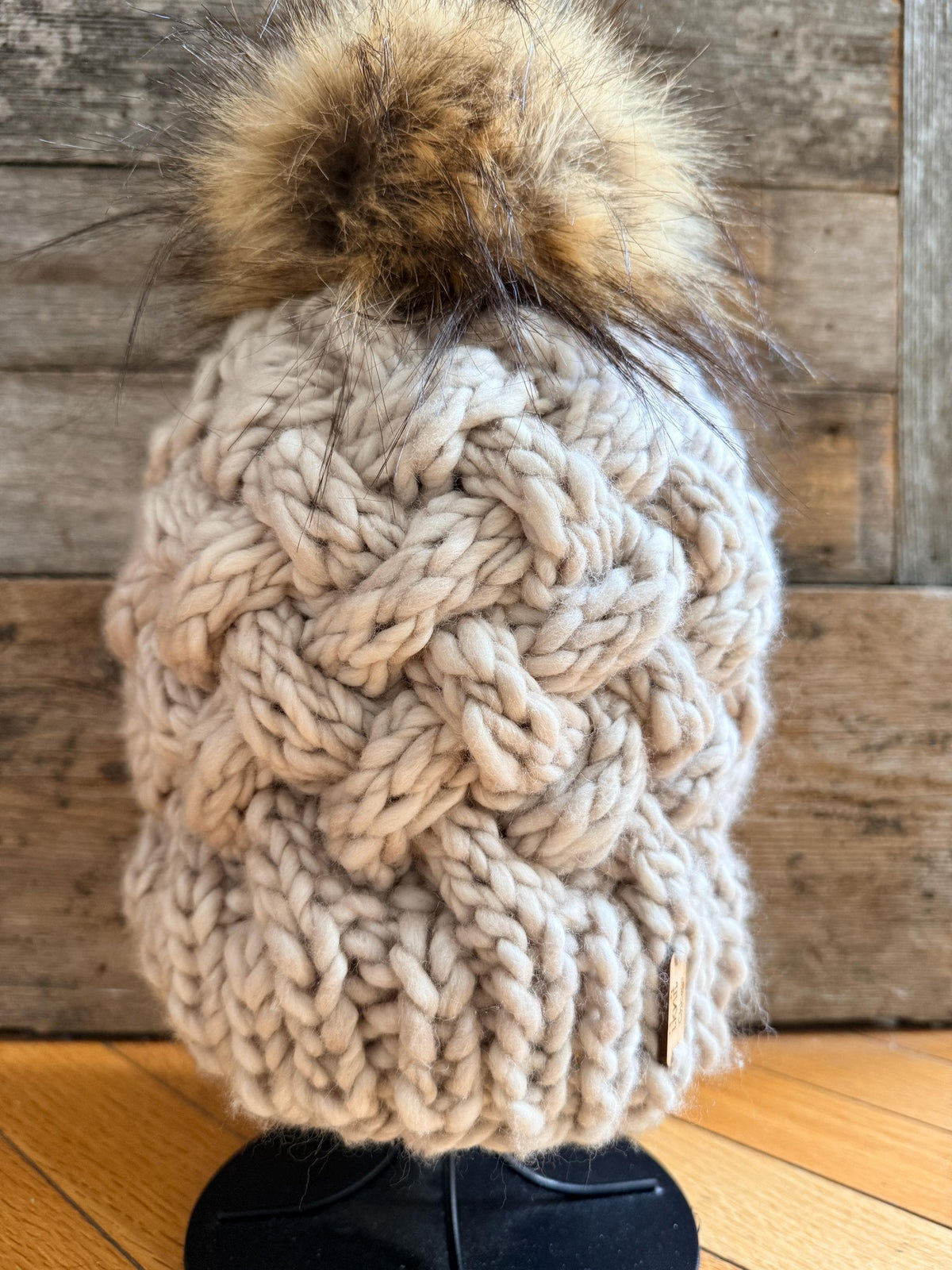 CRÈME FRAICHE Cable-Knit Beanie