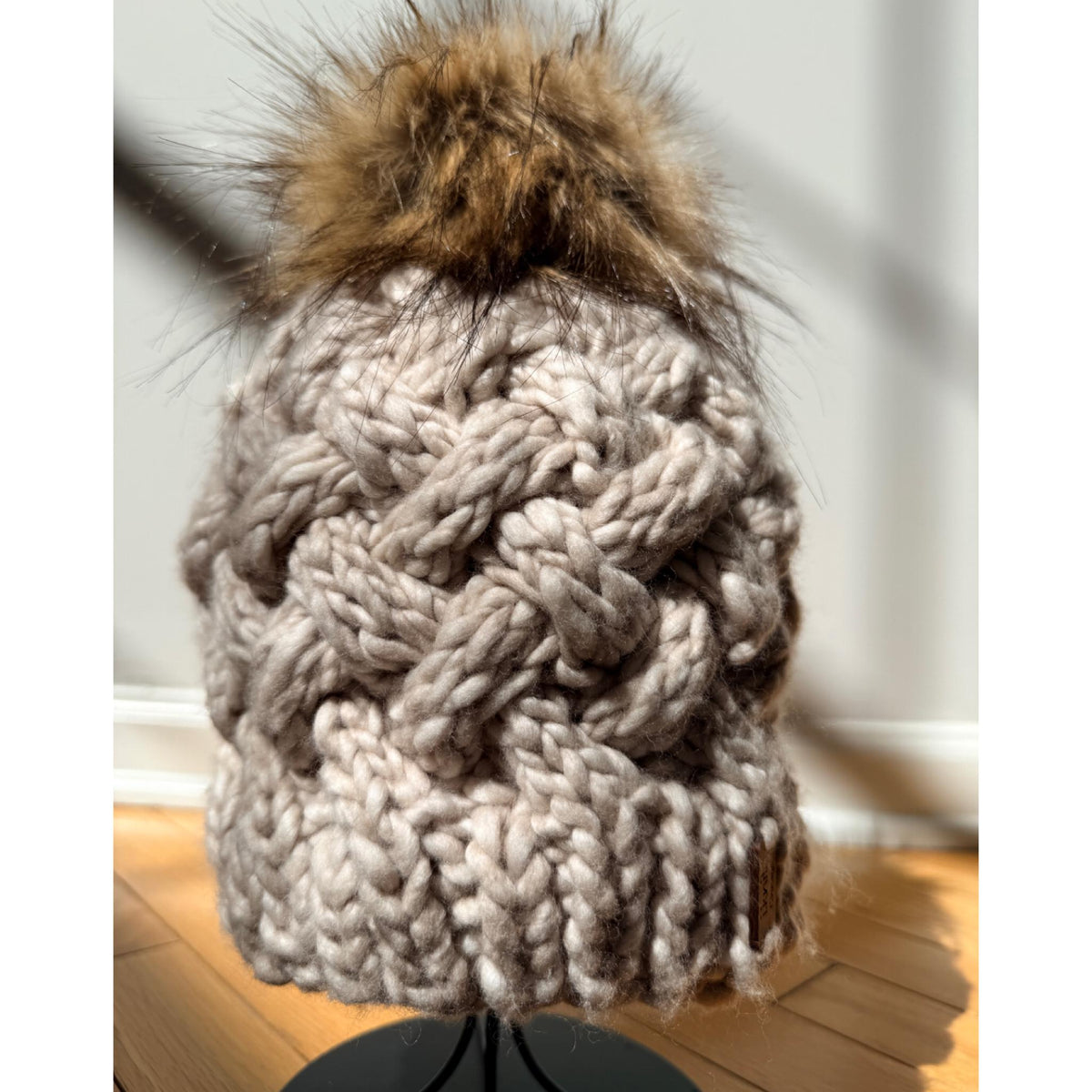 CRÈME FRAICHE Cable-Knit Beanie