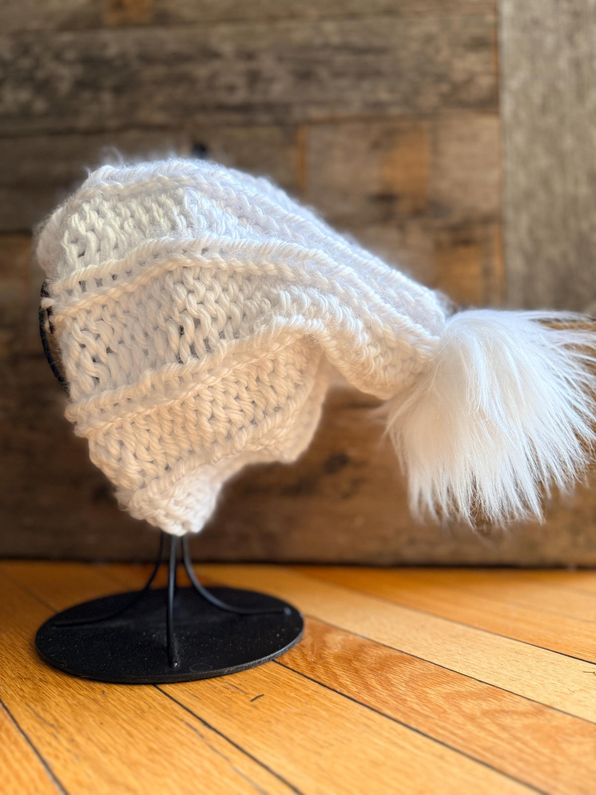 Slouchy WHITE SNOW BUNNY Beanie