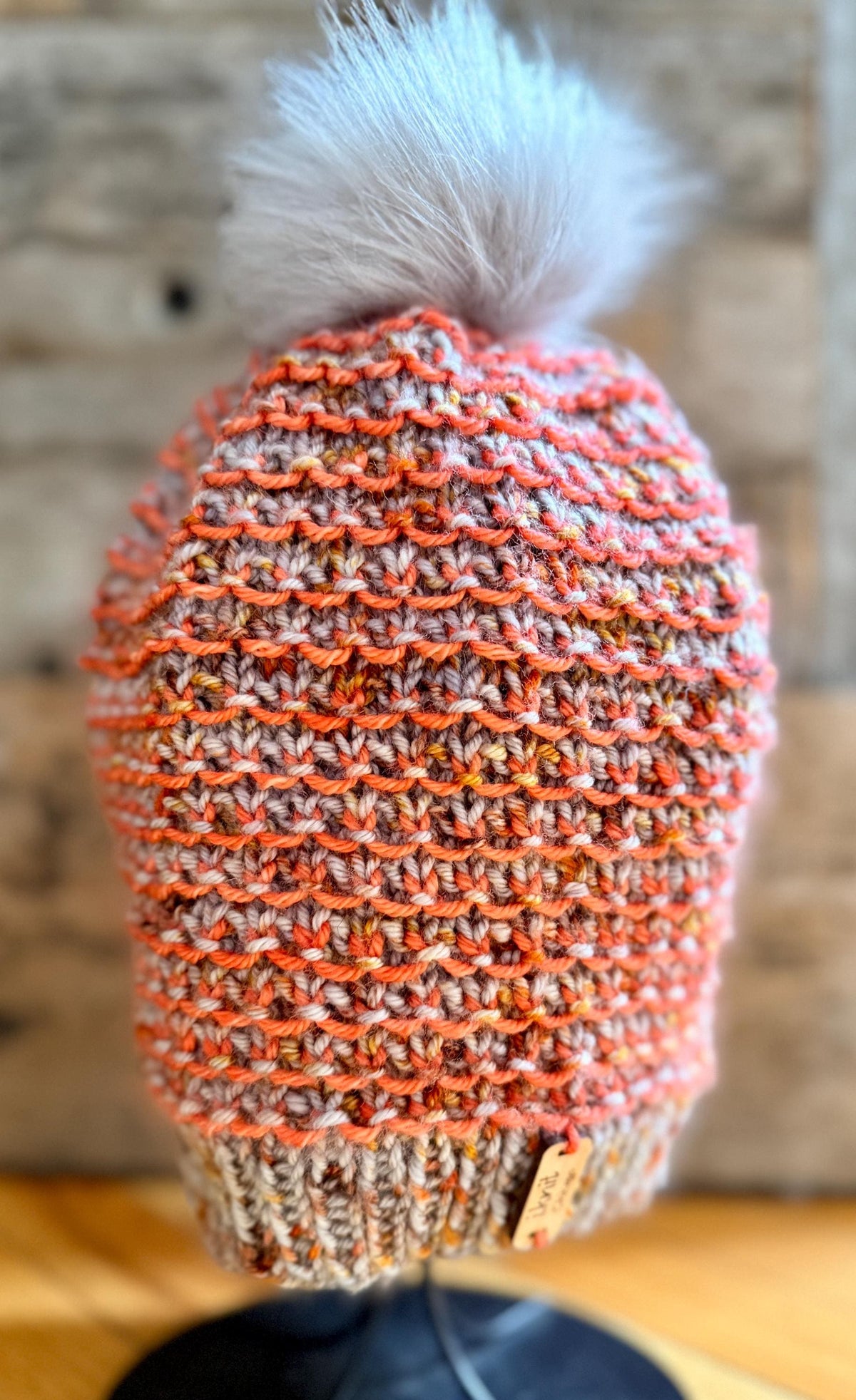 Pumpkin & Granite Knit Beanie
