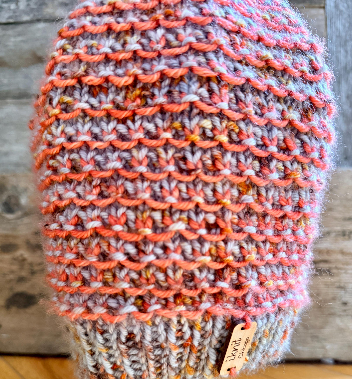 Pumpkin & Granite Knit Beanie