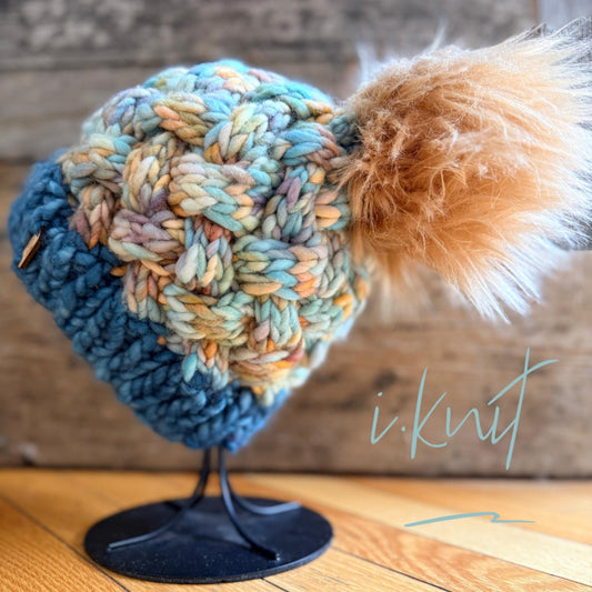 PEACOCK Super Cable Knit Beanie