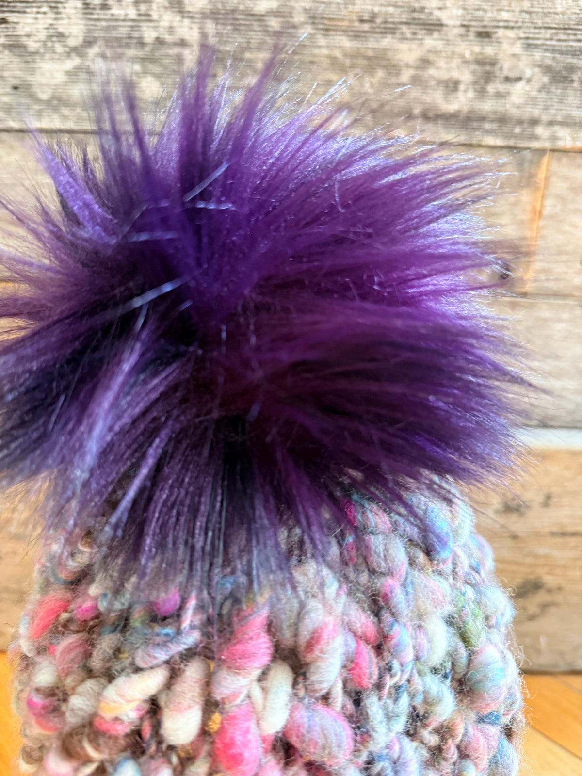 AUBERGINE Purple Chunky Knit Beanie