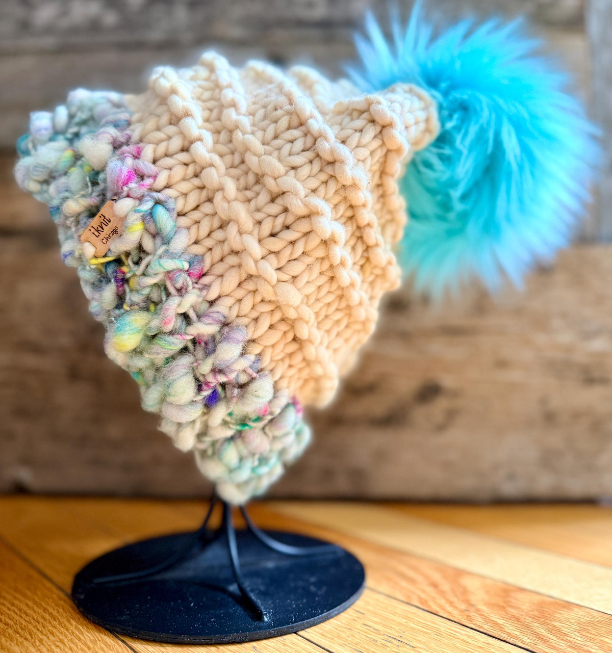 AQUAMARINE Textured Chunky Beanie