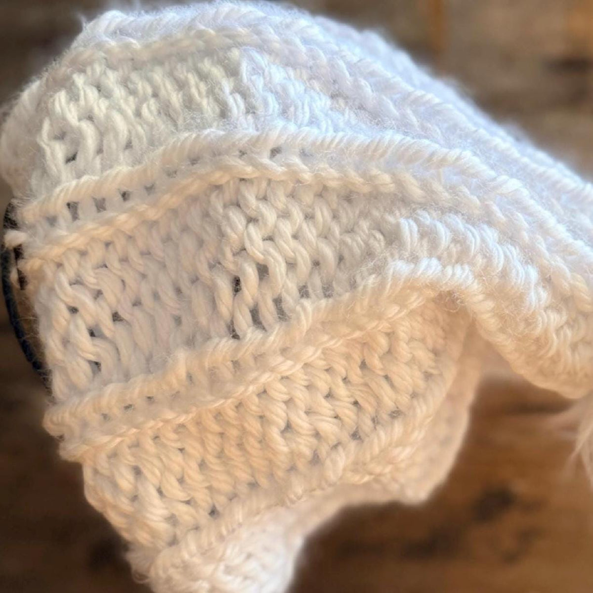 Slouchy WHITE SNOW BUNNY Beanie