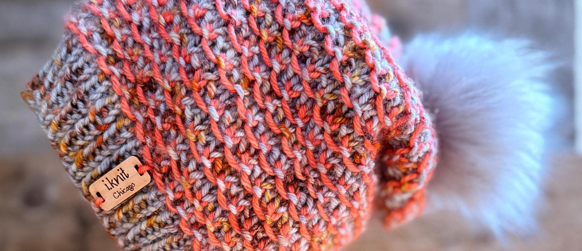Pumpkin & Granite Knit Beanie