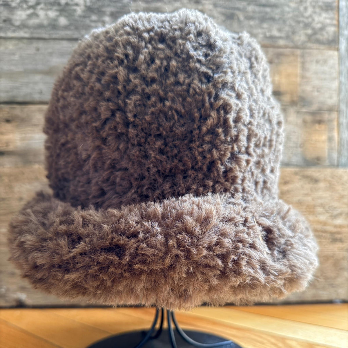 BROWNIE Furry Knit Bucket Hat