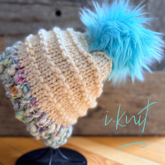 AQUAMARINE Textured Chunky Beanie