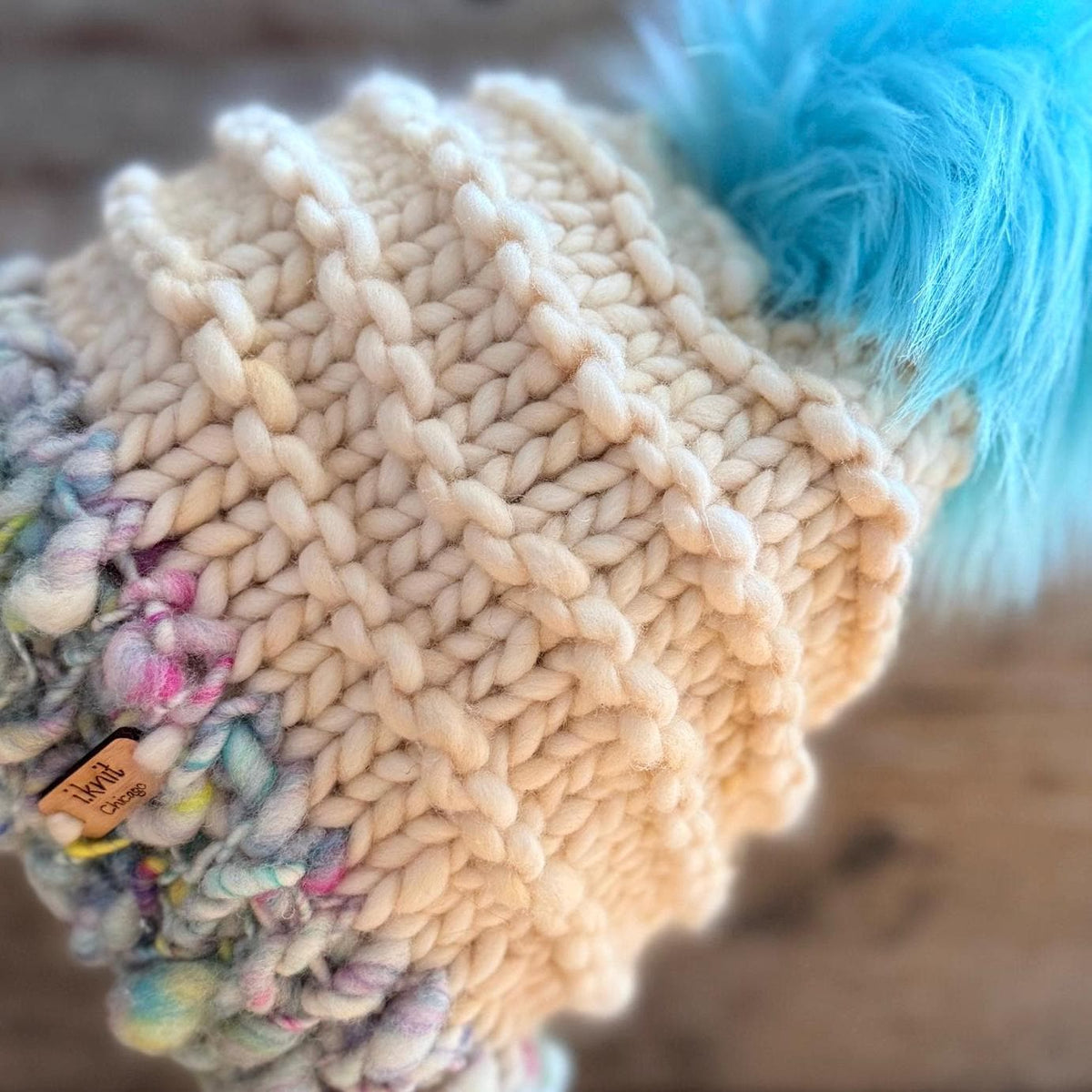 AQUAMARINE Textured Chunky Beanie