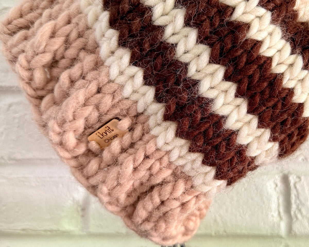 TAN BAND Chunky Wool Beanie