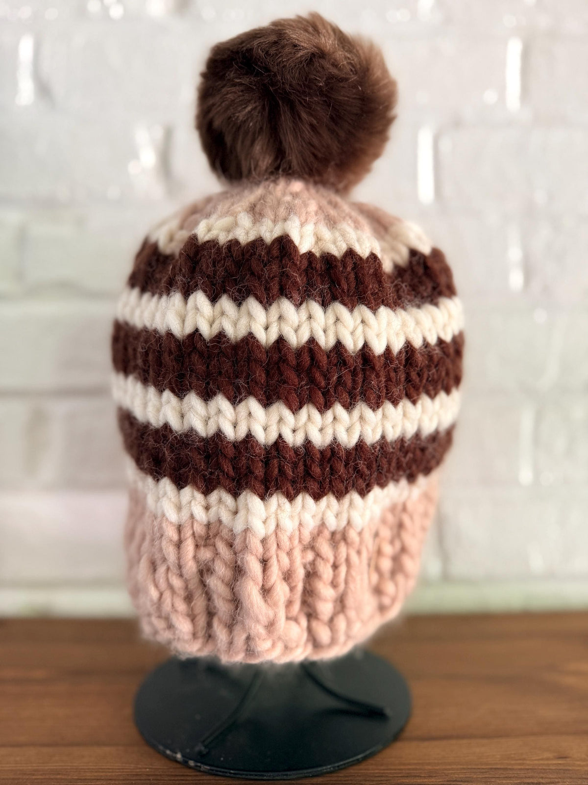 TAN BAND Chunky Wool Beanie