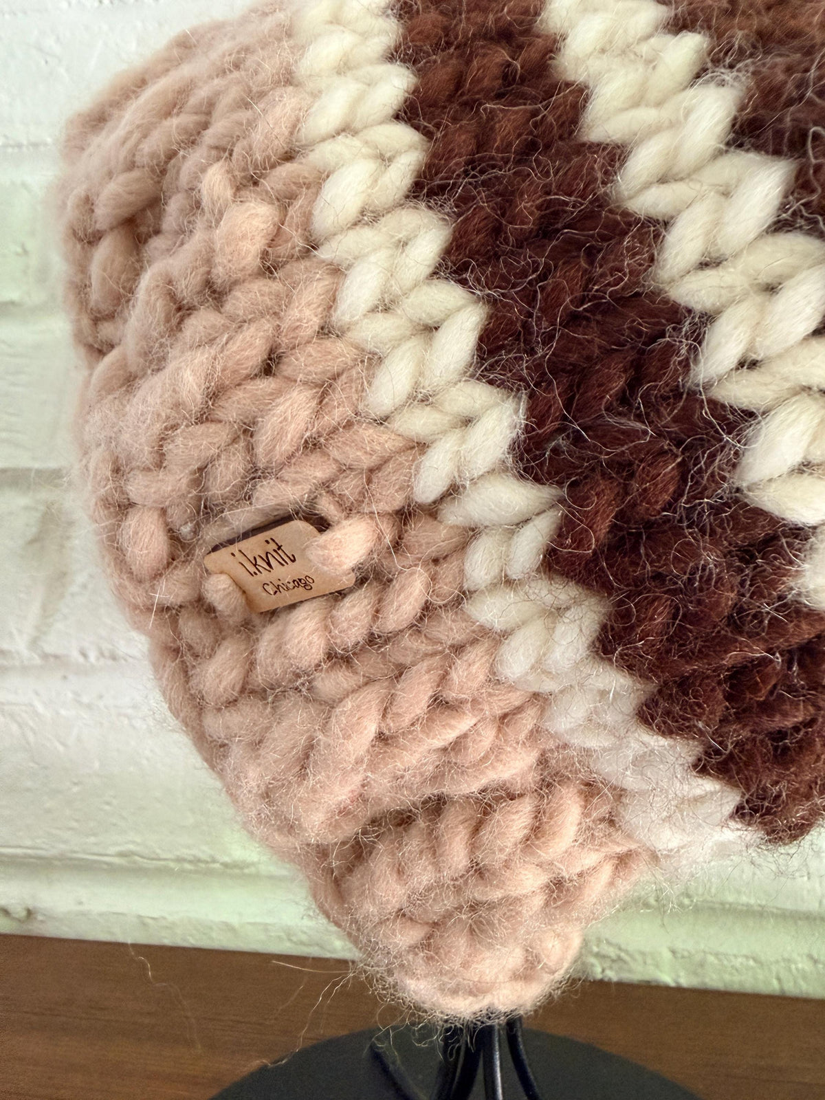 TAN BAND Chunky Wool Beanie