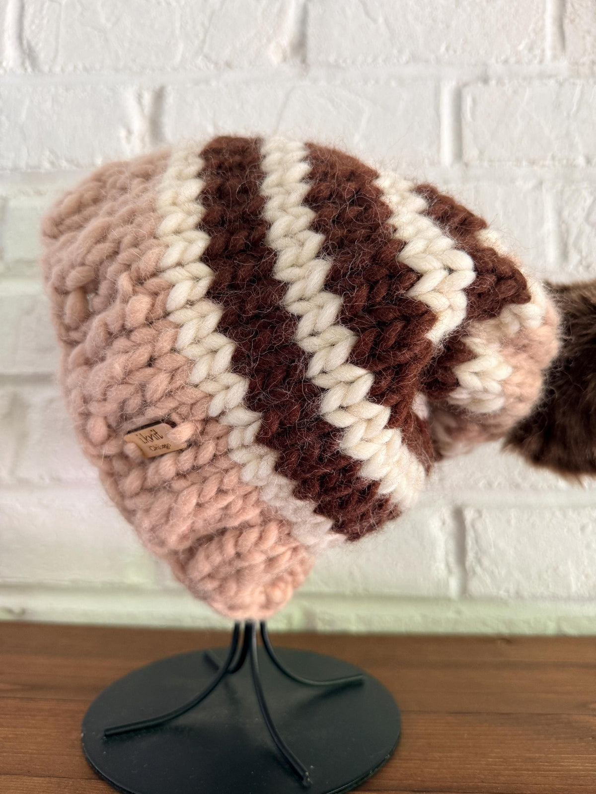 TAN BAND Chunky Wool Beanie