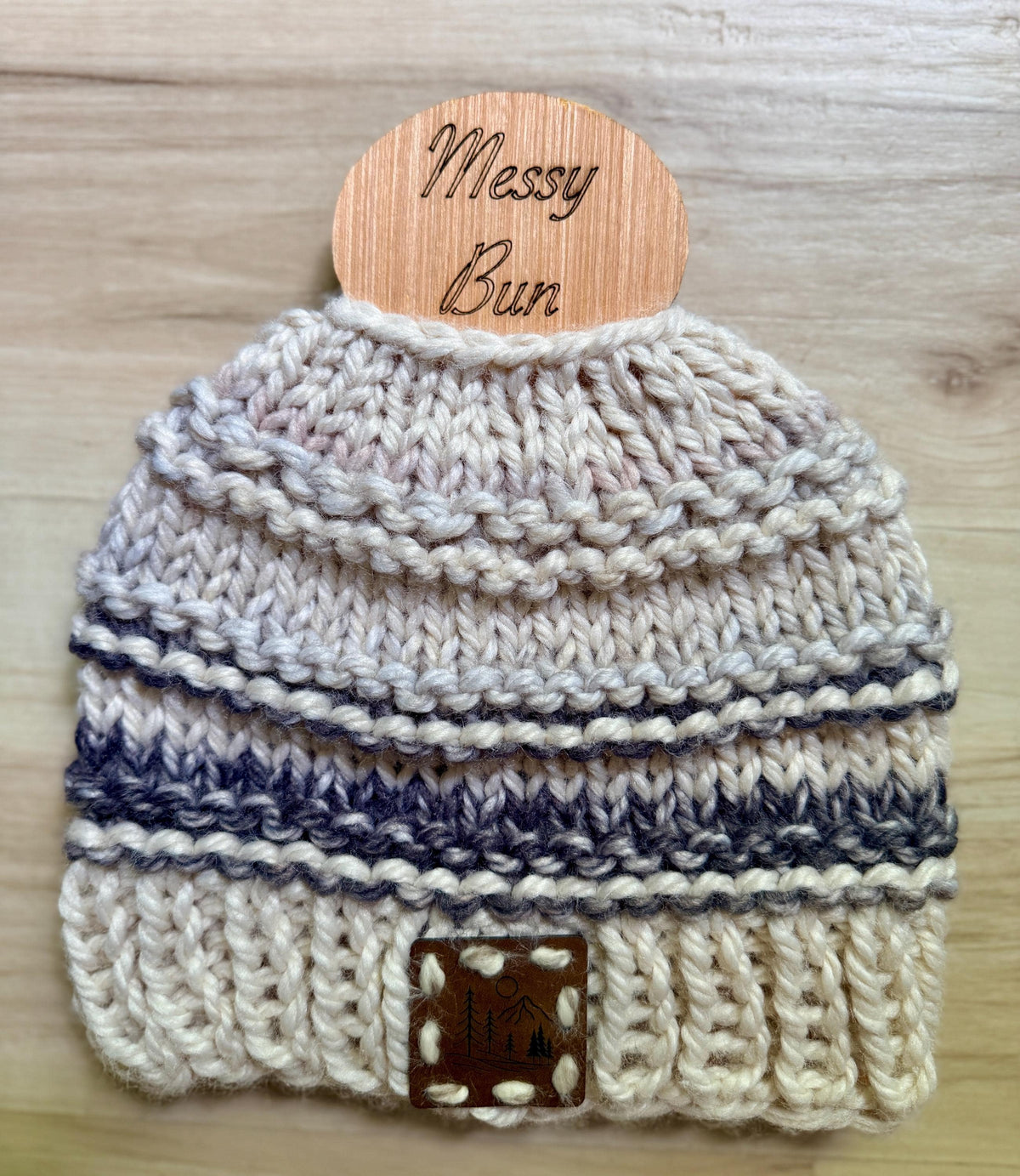 GRAVEL Messy Bun Beanie
