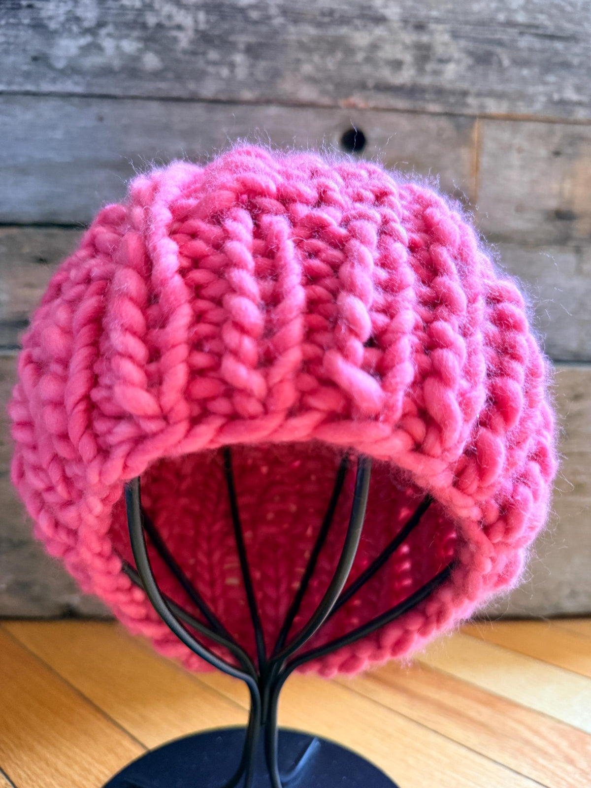 ELECTRIC PINK Chunky Knit Beanie