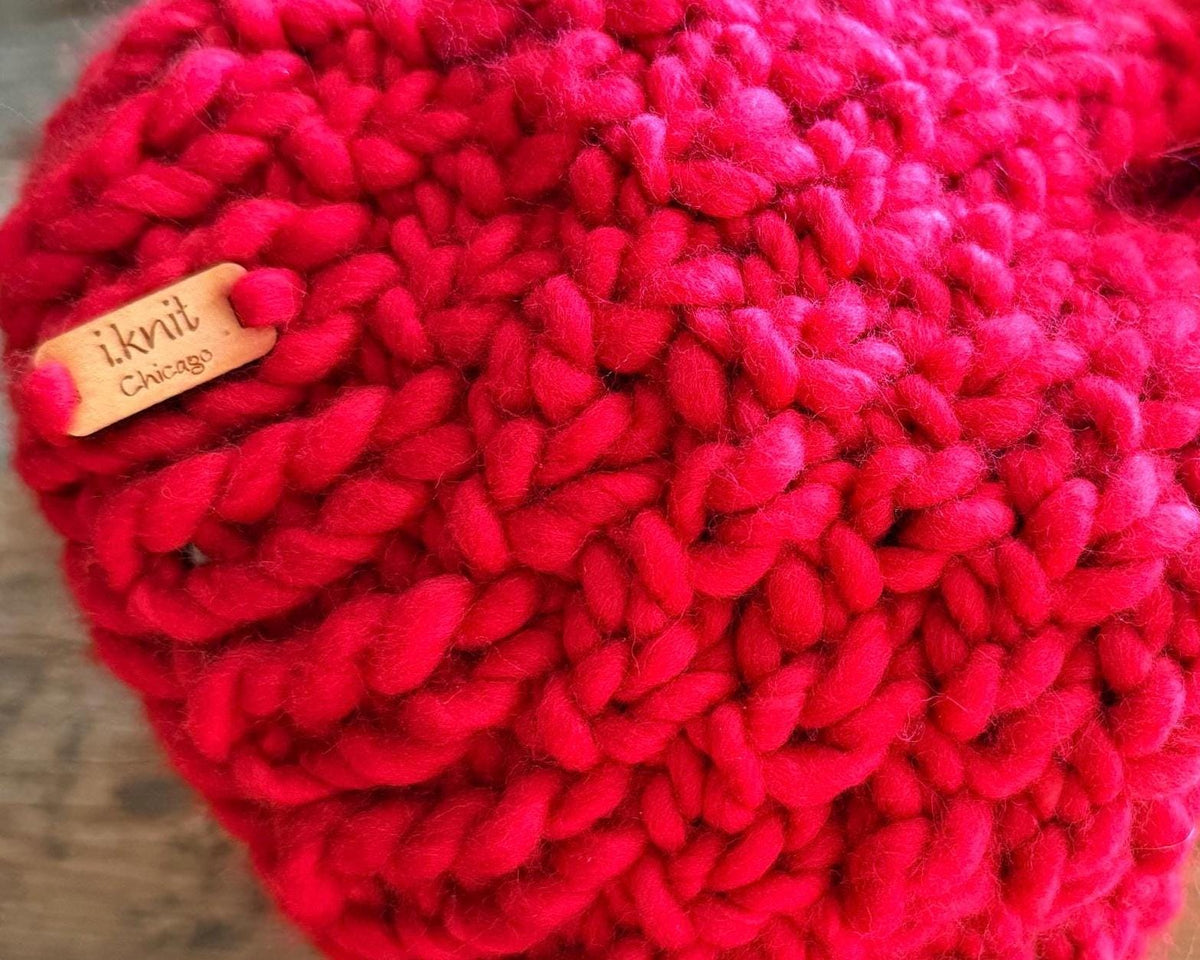ALL-AMERICAN RED Chunky Knit Beanie