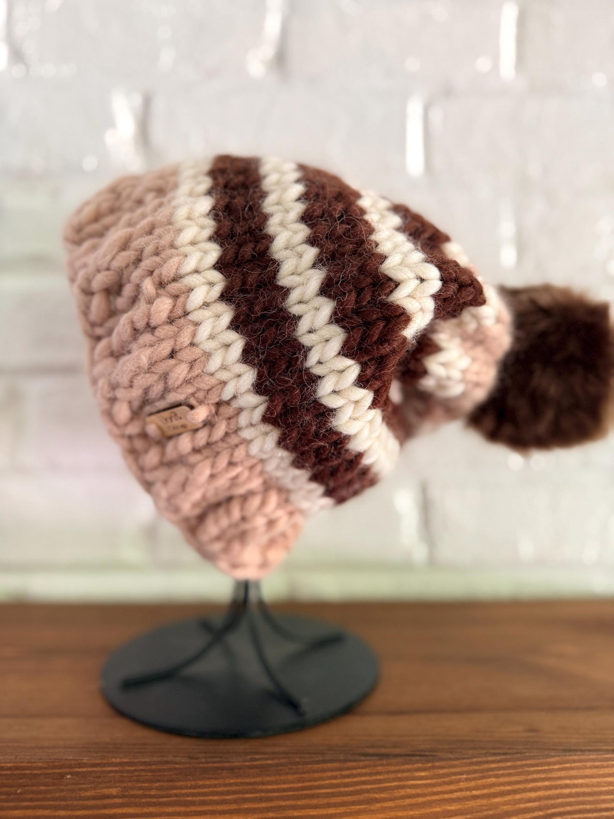 TAN BAND Chunky Wool Beanie