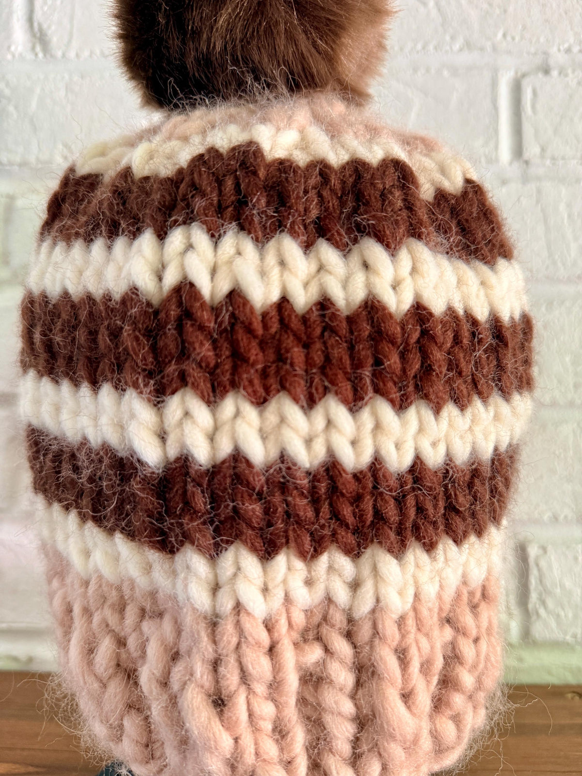 TAN BAND Chunky Wool Beanie
