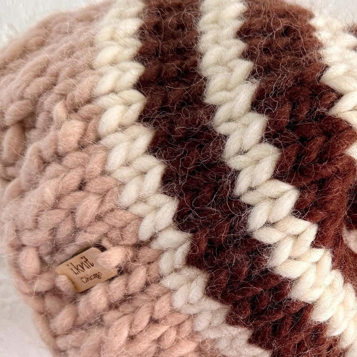 TAN BAND Chunky Wool Beanie