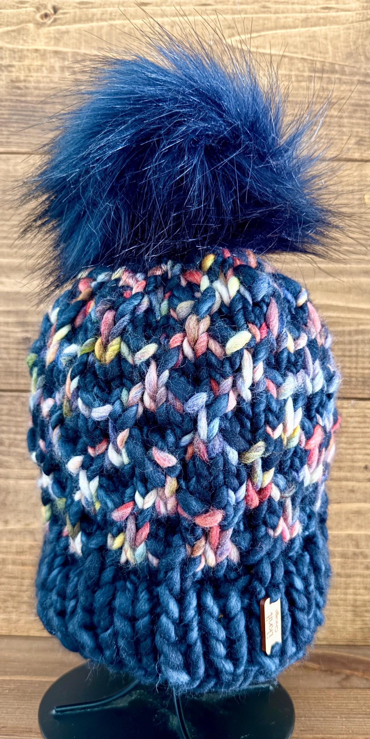 CONFETTI Navy Knit Beanie