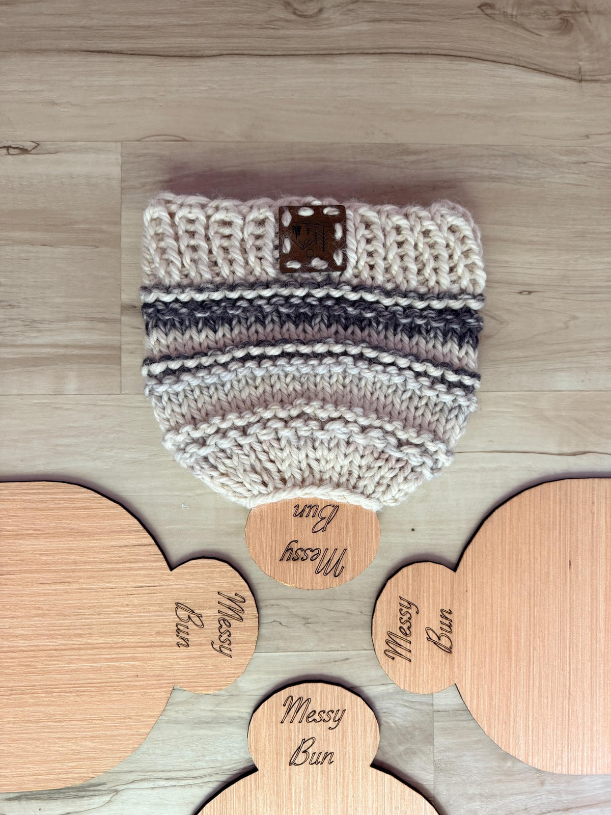 GRAVEL Messy Bun Beanie