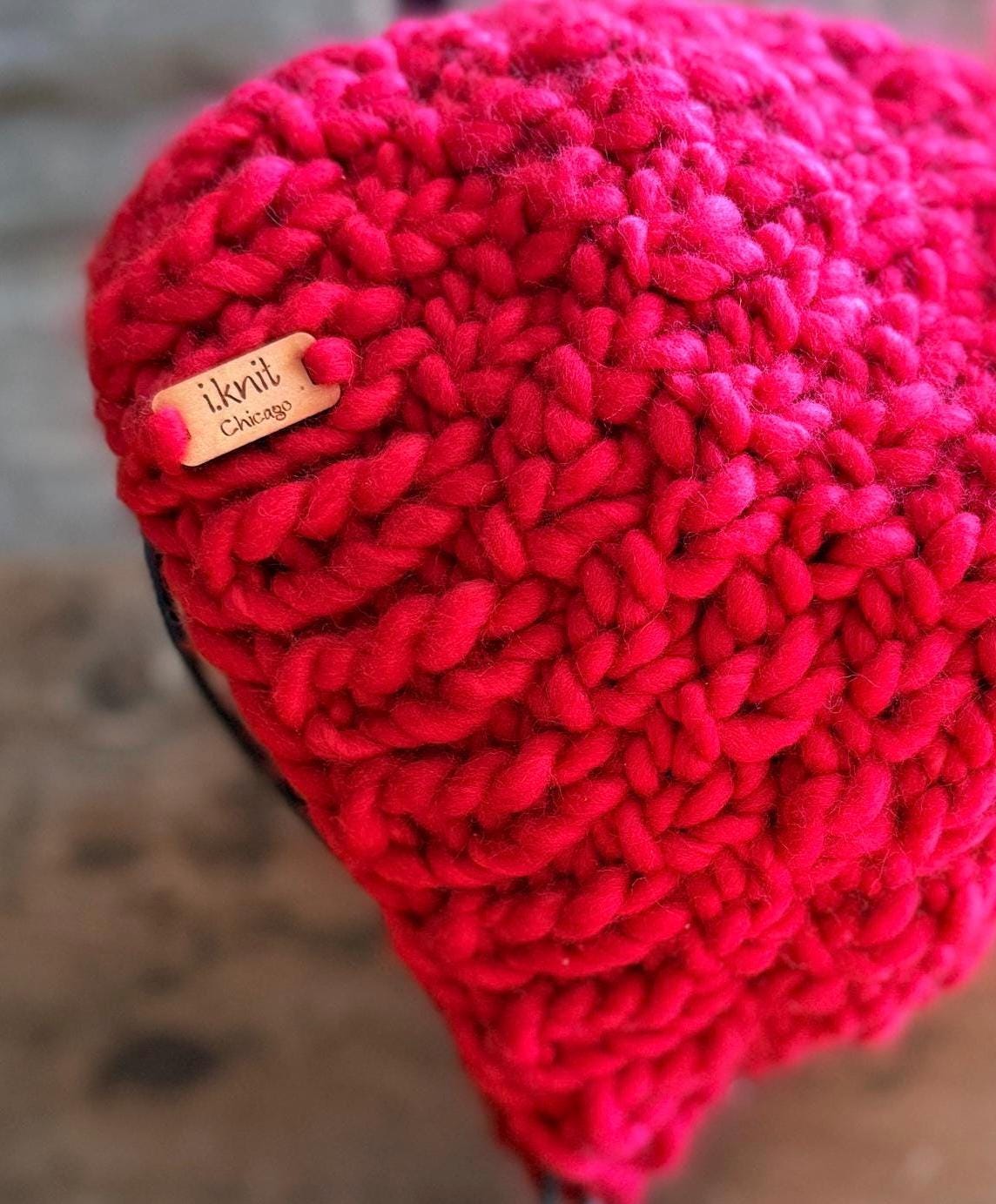 ALL-AMERICAN RED Chunky Knit Beanie