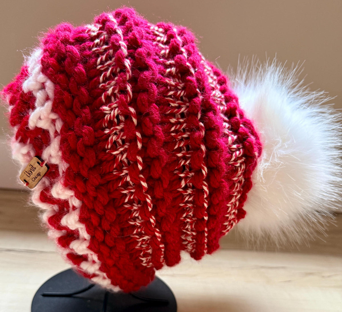 Festive POINTSETTIA Christmas Knit Beanie