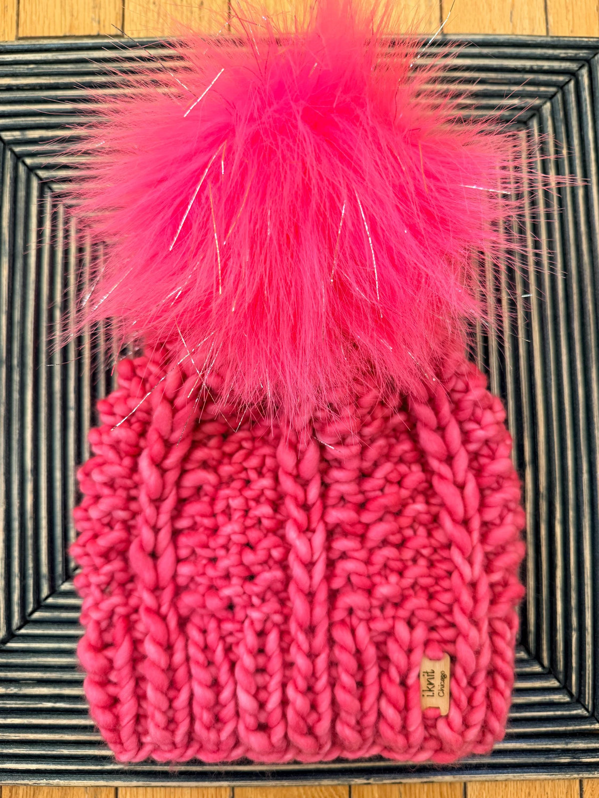 ELECTRIC PINK Chunky Knit Beanie
