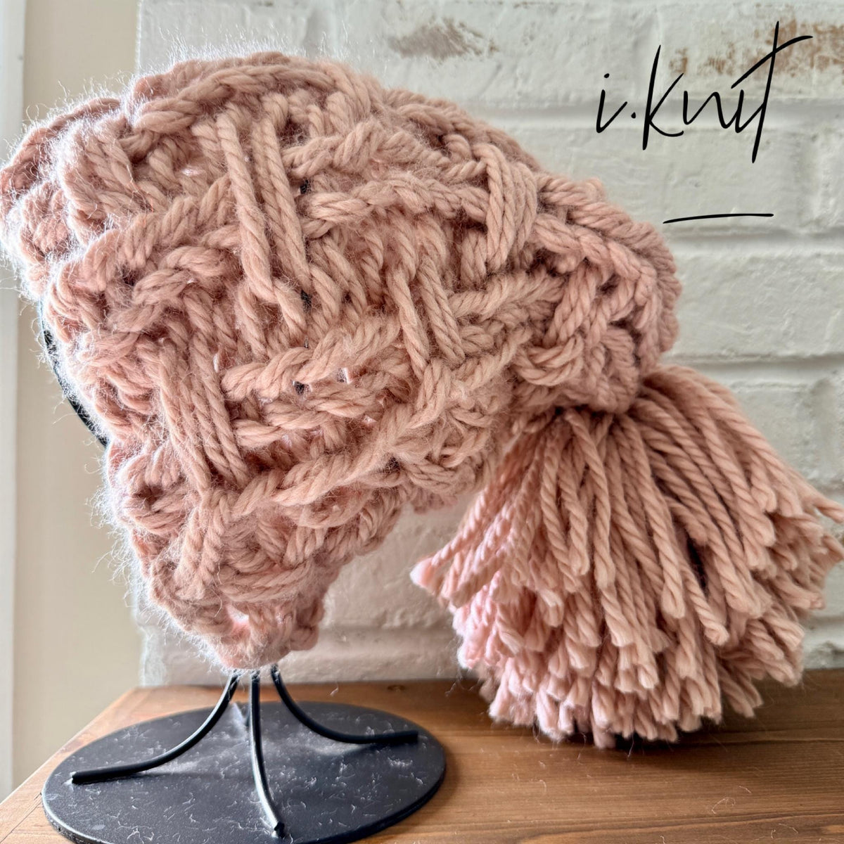 WHOLLY Peach Chunky Knit Beanie