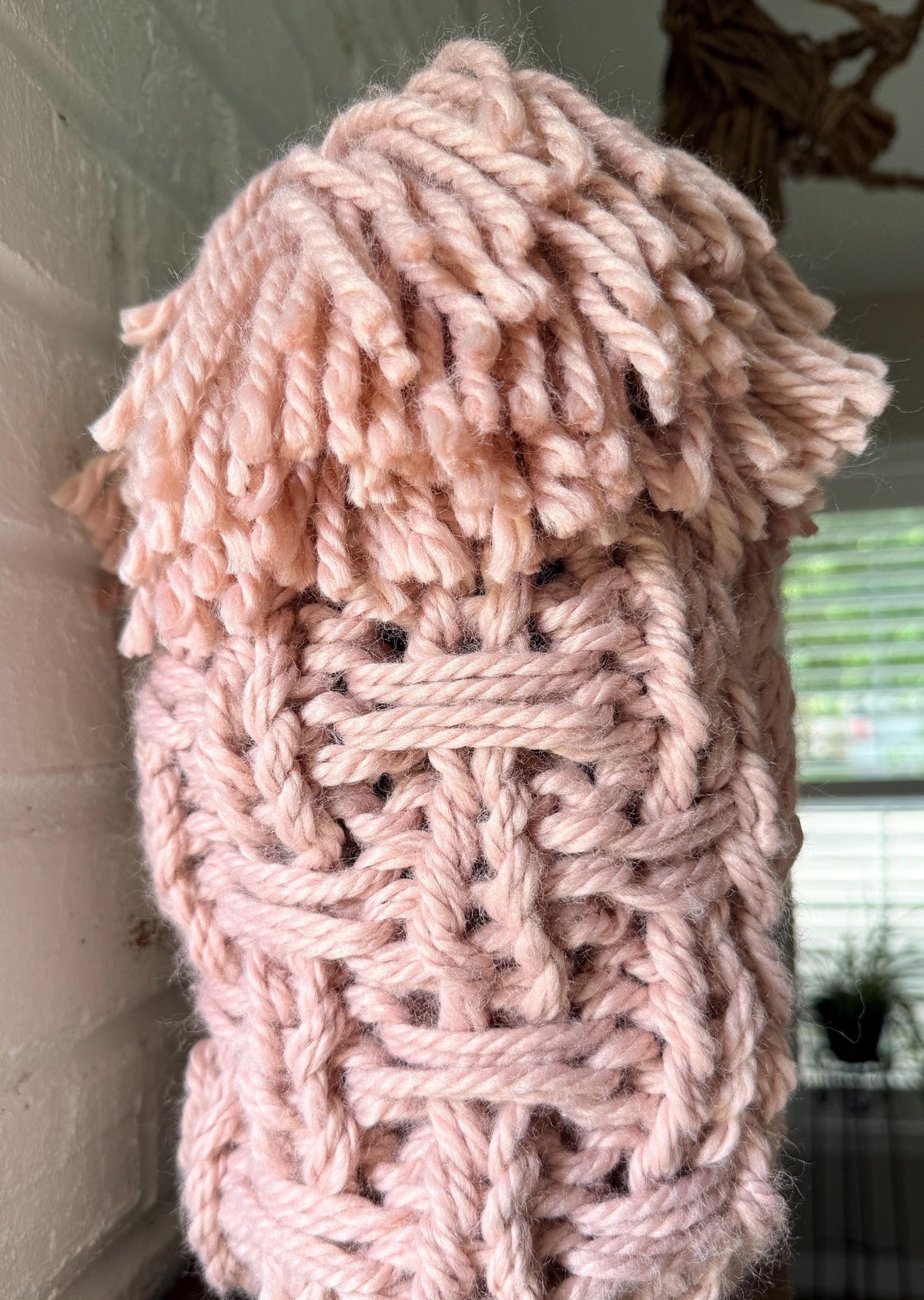 WHOLLY Peach Chunky Knit Beanie