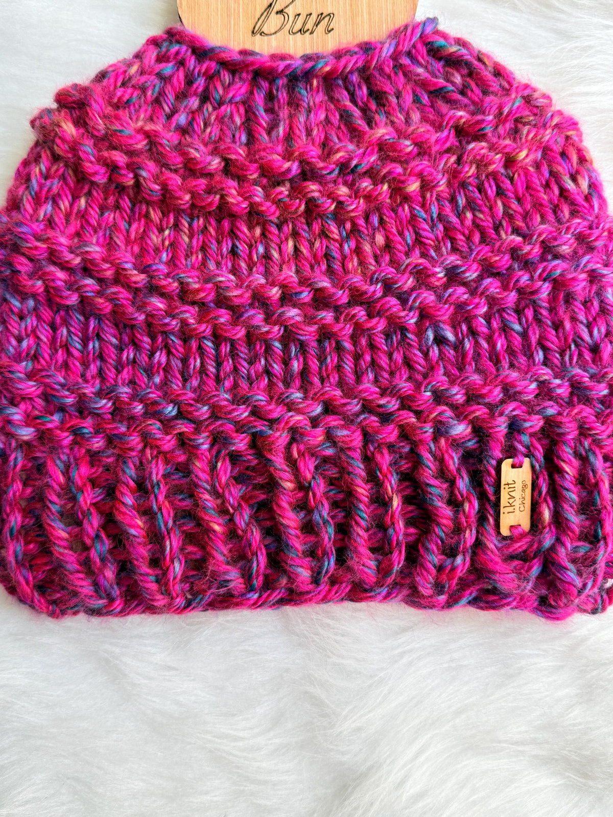 FOREVER PINK Messy Bun Beanie