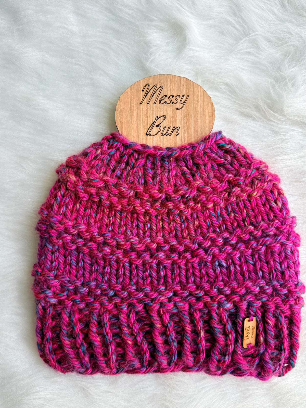 FOREVER PINK Messy Bun Beanie