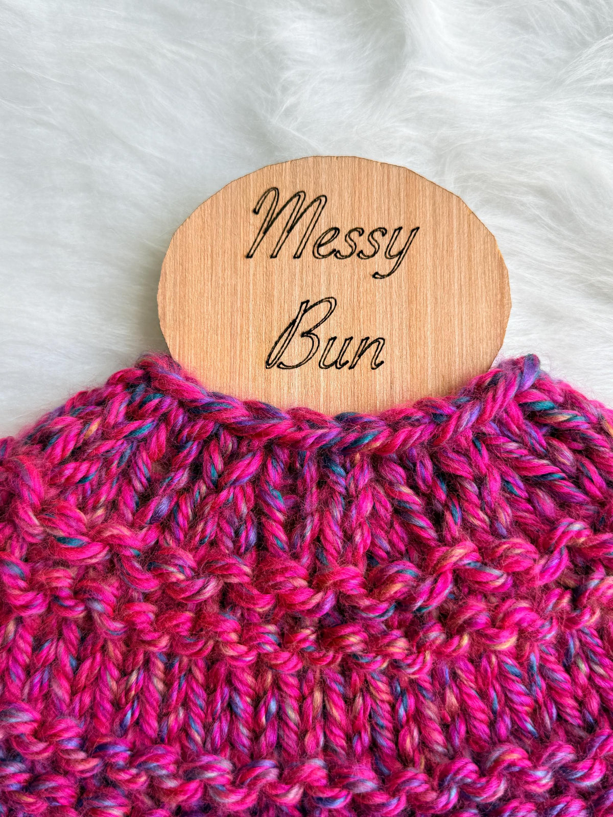 FOREVER PINK Messy Bun Beanie