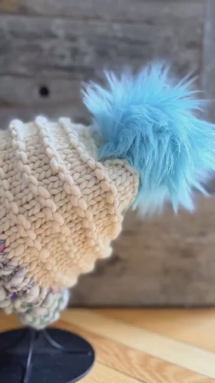 AQUAMARINE Textured Chunky Beanie