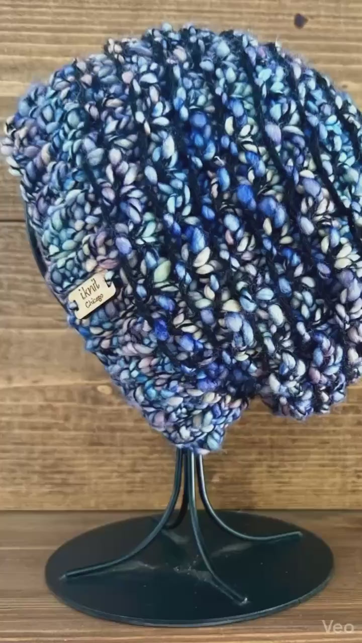 RAINBOW FISH Hand Knit Beanie