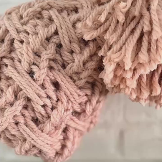 WHOLLY Peach Chunky Knit Beanie