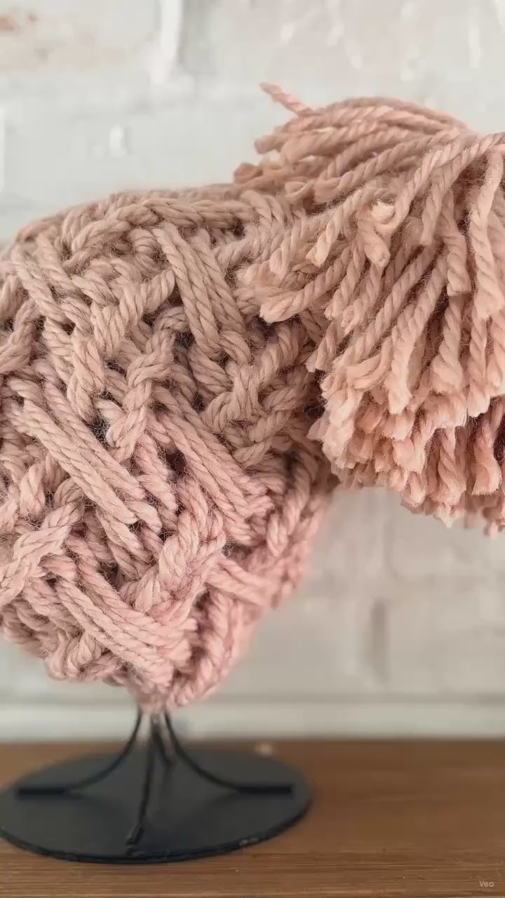 WHOLLY Peach Chunky Knit Beanie