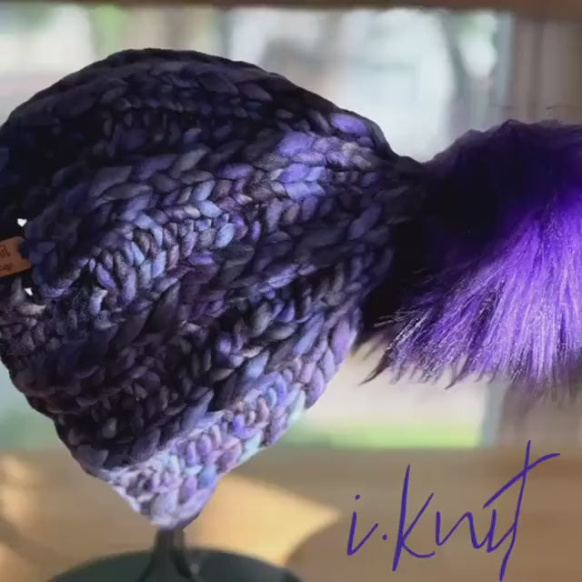 VIVID Hand Knit Merino Wool Beanie