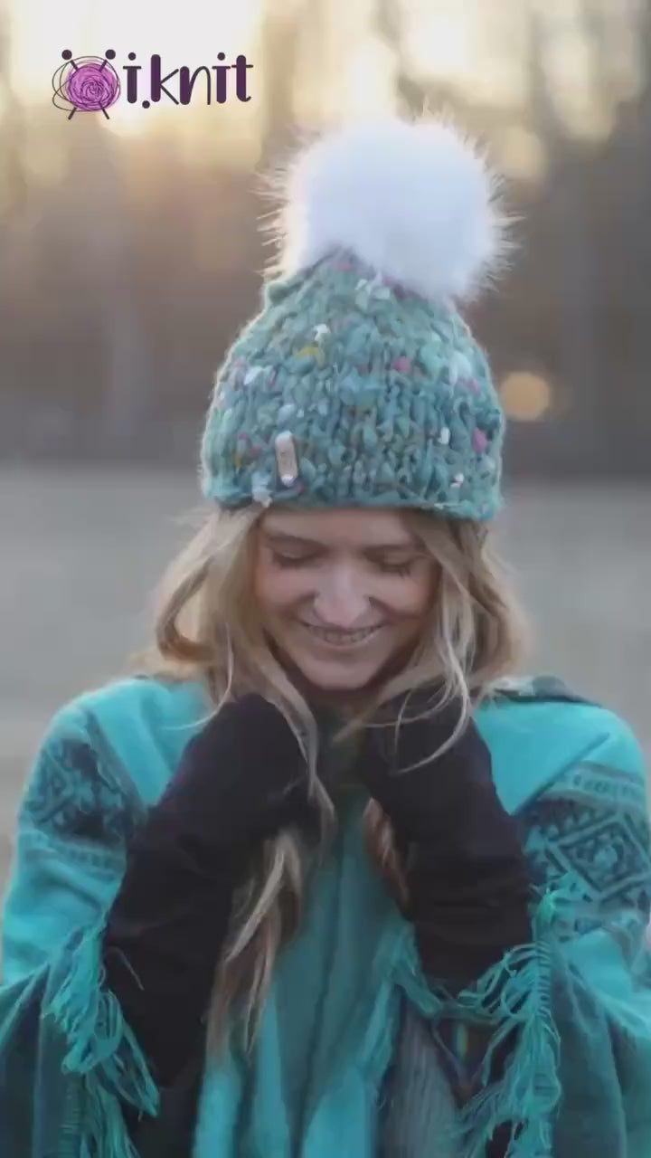 EMERALD Green Knit Beanie